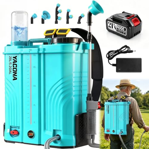 Backpack Sprayer Battery Powered 5 Gallon, 100 PSI Electric Garden Sprayer