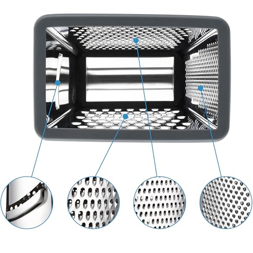 Spring Chef Stainless Steel XL Cheese Grater for Kitchen, Gray - color: Gray