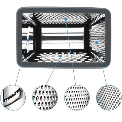 Spring Chef Stainless Steel XL Cheese Grater for Kitchen, Gray - color: Gray