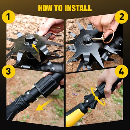 Cordless Tiller Cultivator for DEWALT 20V MAX Battery (Tool Only)