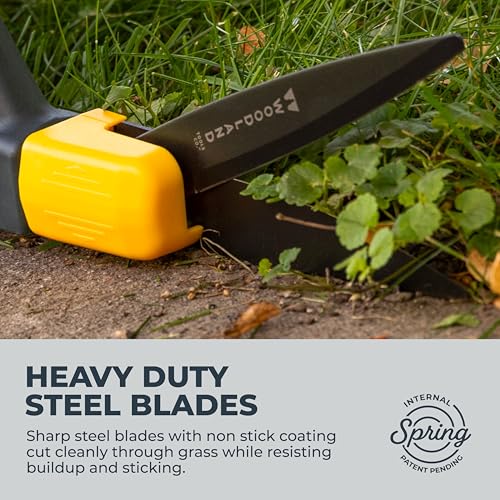 Woodland Tools Heavy Duty Rotating Grass Shears – 180 Degree Pivoting Head, Non Stick Steel Blades, Ergonomic Grip, Manual Grass Clippers for Trimming Around Beds, Walkways, and Edges - style: Heavy Duty Rotating Grass Shears