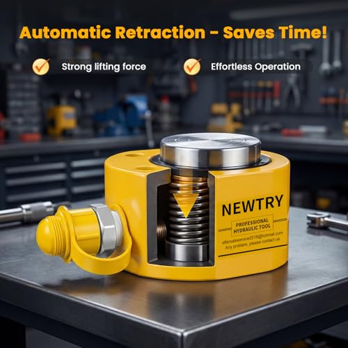 NEWTRY 20T Hydraulic Ram Cylinder, 0.51" Low Profile Jack for Construction