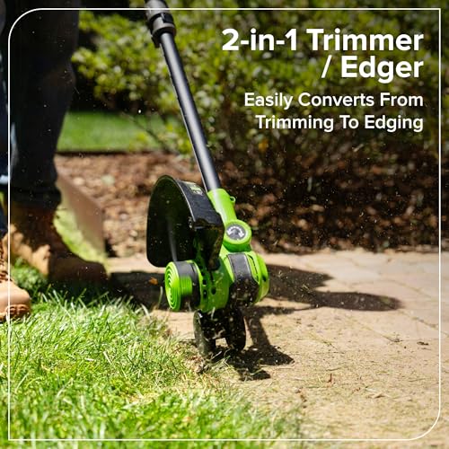 Greenworks 24V 12 in String Trimmer & 515 CFM Blower Combo, 3.0 Ah Battery - style: New 12" + 515 CFM