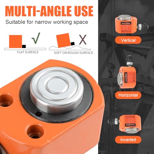 HZLZRZ 20 Ton Hydraulic Cylinder Jack with CP-180 Manual Hand Pump and Porta Power Kit - Industrial Mini Hydraulic Pump Cylinder for Machinery and Shipbuilding (RMC/201) - style: RMC/201