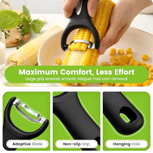 Spring Chef Stainless Steel Corn Peeler, Corn on the Cob Stripper Tool, 2Pk