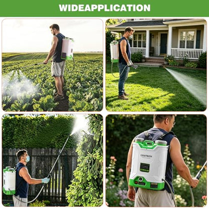 4.76 Gallon Auto Mixing Battery Powered Backpack Sprayer - color: Green + White/Auto Mixing