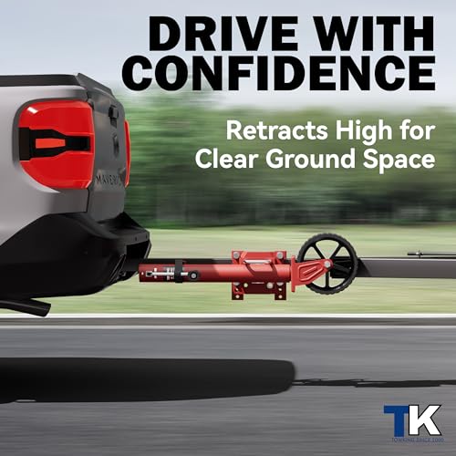 2000 lbs Swivel Trailer Jack, with 8" Upgraded Jack Wheel,13" Lift - color: Red