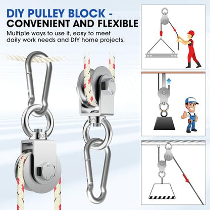 Rope Pulley, 304 Stainless Steel Cable Pulley Wheel, 48mm 1PC - style: 48 mm