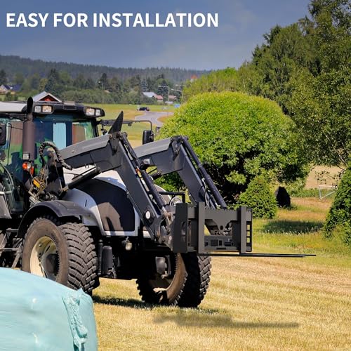 YITAMOTOR 45" Skid Steer Pallet Forks Frame Attachment, 4000 lbs Capacity