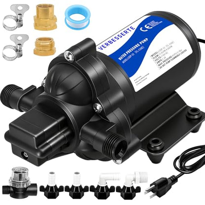 110Volt AC Water Pressure Diaphragm Pump for Rv,4.0GPM 45PSI Garden Hose Pool On demand Water Pump Quiet for Boat,In line Water Marine Wash Down Oump with Plug for House Kitchen Yacht Camper Shower - style: 4.0GPM 45PSI 110V