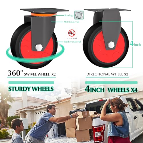 Foldable Platform Truck Cart with 3 Fence 1100lbs Capacity - color: Black, size: 28"x19"