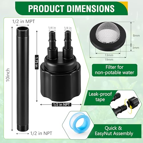 1/4" Drip Irrigation Manifold, Drip Irrigation 2 Port Full-Flow Manifolds - style: 2 Port Full Flow