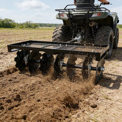 ALMULOO 4 FT Tow-Behind Notched Disc Harrow Plow Attachment for Use