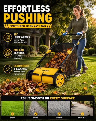 21 Inch Push Lawn Sweeper with 3.5 Cu. Ft. Large Mesh Collection Bag - size: 21 inch