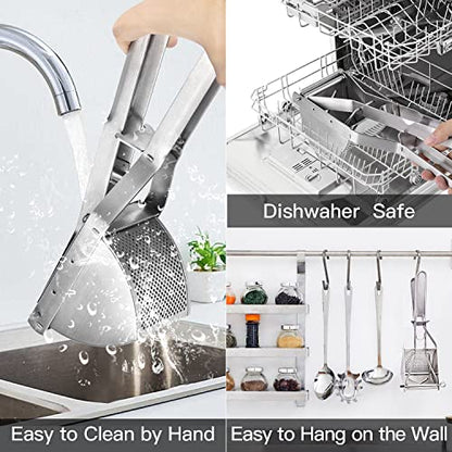 Potato Ricer, CUGLB Stainless Steel Professional Ricer for Mashed Vegetables and Kitchen Tool, Mash Potato Masher for Creamy Mashed Vegetables
