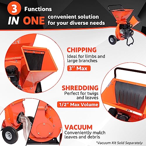 C30 LITE Wood Chipper 15:1 Reduction Ratio 3-in-1 Multi-Function Wood Chipper [Exclusive Bundle Deal]