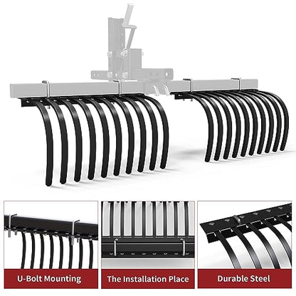 YITAMOTOR ATV/UTV Landscape Rake, Fits for ATV/UTV Manual Implement Lift - style: ATV Landscape Rake Implement