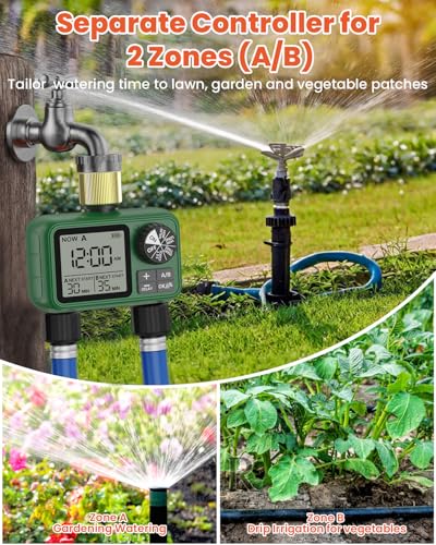 Water Timer for Outdoor Garden Hose, Sprinkler Timer for Garden - style: 2 Brass Outlet