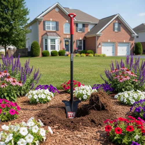 Root Slayer RS223 Nomad Garden Spade, Serrated Edge, Black - color: Black, size: Medium