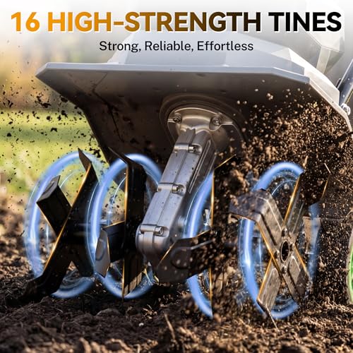 WORKPROX 40V Cordless Garden Tiller, 12" Wide & 8" Deep Tilling - size: 40V / 12-Inch