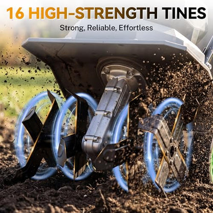 WORKPROX 40V Cordless Garden Tiller, 12" Wide & 8" Deep Tilling - size: 40V / 12-Inch