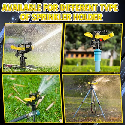 Honoson 1/2 Inch Plastic Impact Sprinklers Heads Adjustable 0-360 Degree Pulsating Oscillating Watering Sprinkler Head for Garden Law Grass Yard Irrigation Supplies(4 Pcs,Yellow) - color: Yellow