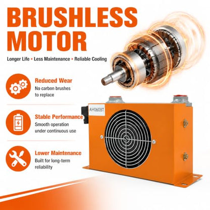 Hydraulic Air Cooler AH0608T-CA DC 12V 48W 60L/min For 1-2 Ton Excavator