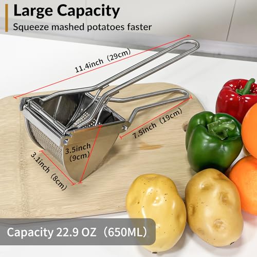 SPEENSUN Potato Ricer, 22oz Large Capacity, Heavy Duty Stainless Steel - color: Silver