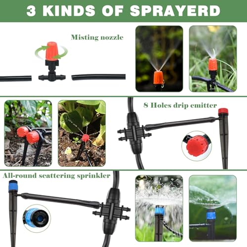 200FT+40FT Drip Irrigation System, Garden Watering System - style: Style 1