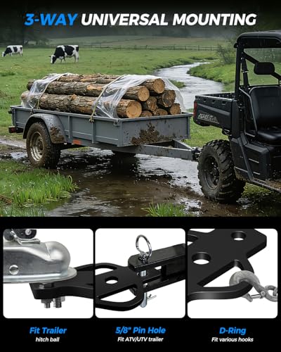 Xprite ATV/UTV 3-Way Hitch Adapter, 3500 lbs Steel Hitch Mount with Bolt - color: Stlye 3