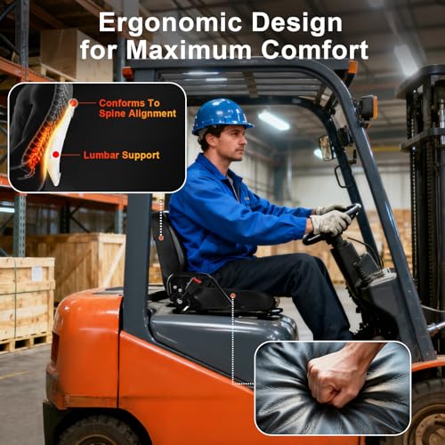 Universal Forklift Seat, Go-kart Seat, Curved Back, Retractable Safety Belt