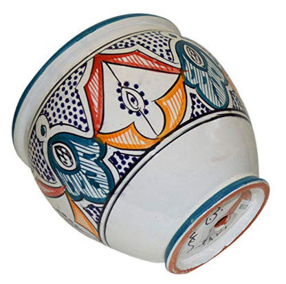 Flower Pot Moroccan Spanish Garden Drain Hole Ceramic Planter Handmade