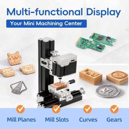 ZHRUI Electroplated Mini Metal Milling Machine 36W 20000rpm DIY Vertical Miniature Mill Lathe Machine Tools for Creative Maker Miniature Miller