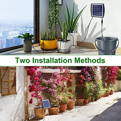 RISINGUP Solar Drip Irrigation System for 15 Potted Plants Outdoor Garden - size: 15 pots