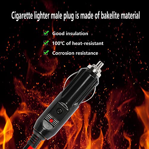 SinLoon Cigarette Lighter SAE Battery Charger Cable with Switch, 12V, 10FT