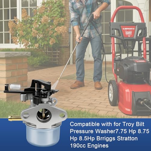 Carburetor Kit with Nozzle for troy bilt pressure washer7.75 Hp 8.75 Hp 8.5Hp 190CC, Replaces for Briggs and Stratton 2700 3100PSI 796608 591137 590948 594287 799248