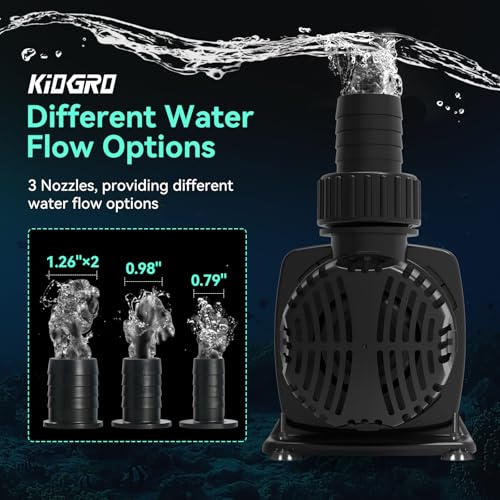 1587 GPH Pond Pump, 55W Submersible Water Pump with Control Panel