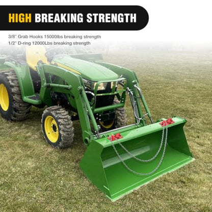 Nilight Tractor Bucket Grab Hook with Tie-Down Ring & Back Plate - color: Red, size: Hooks w/ Ring