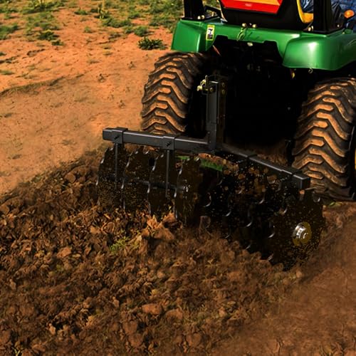 Suitable for 32" Heavy-Duty Disc Plow Harrow for ATV/UTV | Universal 2" Receiver Mount | Adjustable Height, Durable Pull Behind Design for Efficient Tilling and Farming