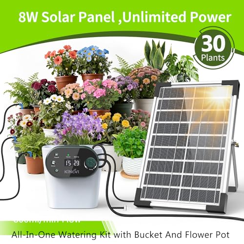 Solar Drip Irrigation System, Auto Plant Waterer for 30 Pots