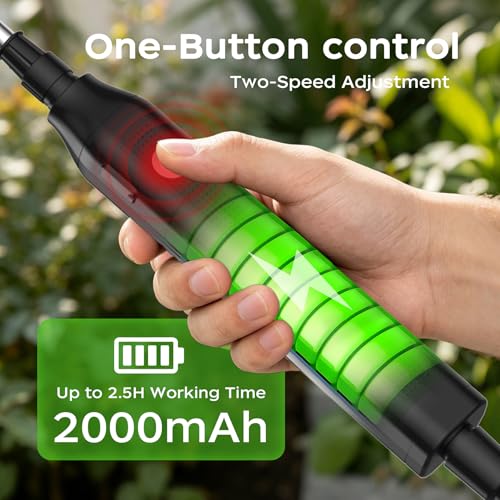 2-Gallon Battery-Powered Sprayer,6 Nozzles,2 Spray Modes, Telescopic Pole