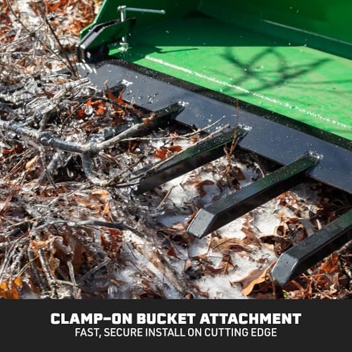 Titan Attachments 21" Fork Length Clamp-On Debris Forks V2, Fits Loader Buckets, Skid Steers - style: Bucket Width: 48"