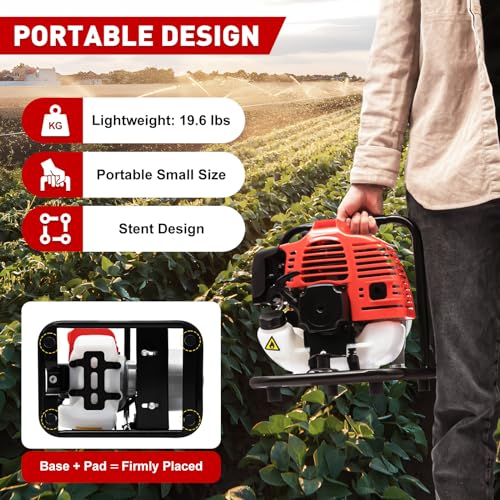 1" Inch Water Transfer Pump,1.7HP 40.2CC 2-Stroke Portable Gas Engine Powered Water Pumps Transfer,Single Cylinder Gasoline,6500 rpm,8,000L/hour