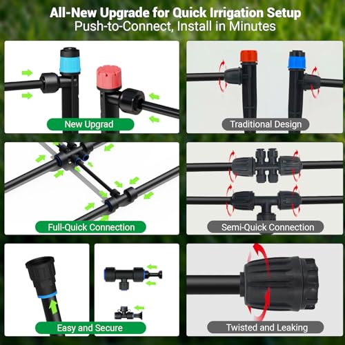 100FT Drip Irrigation Kit, 30 Adjustable Emitters, Quick Connect System - size: 100FT