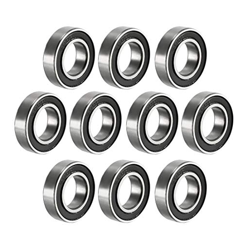 uxcell 6800-2RS Deep Groove Ball Bearing Double Sealed 1180800, 10mm x 19mm x 5mm Carbon Steel Bearings (Pack of 10) - size: 10mmx19mmx5mm