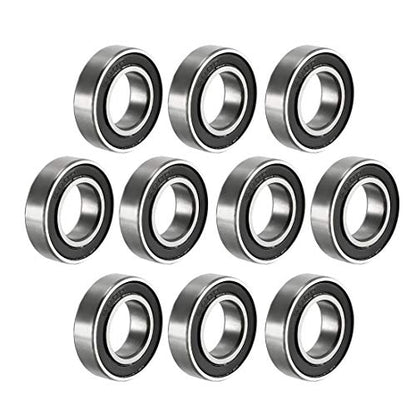 uxcell 6800-2RS Deep Groove Ball Bearing Double Sealed 1180800, 10mm x 19mm x 5mm Carbon Steel Bearings (Pack of 10) - size: 10mmx19mmx5mm