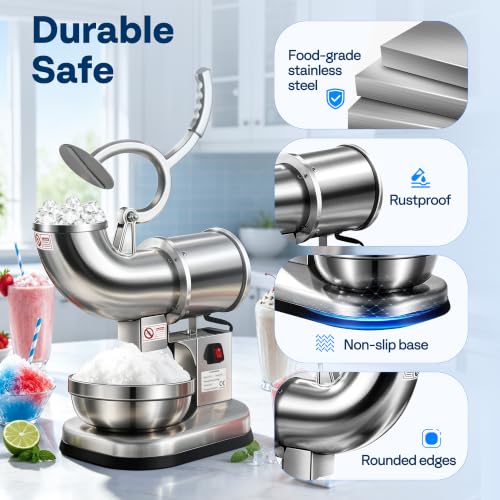 VIVOHOME Electric Dual Blades Ice Crusher Shaver Silver 440lbs/hr