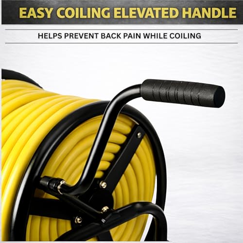 Garden Hose Reel Cart, Heavy Duty Hose Reel with Wheels, Outdoor Water Hose Reel for Backyard, Garden, or Lawn, Metal Hose Carts (400ft Hose Carriage) - size: 400ft Hose Carriage