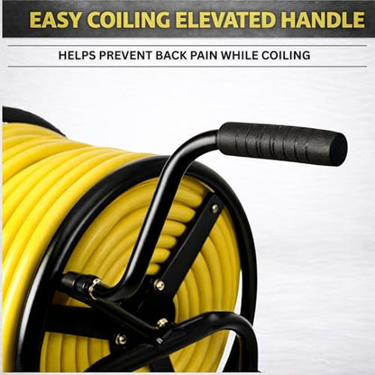 Garden Hose Reel Cart, Heavy Duty Hose Reel with Wheels, Outdoor Water Hose Reel for Backyard, Garden, or Lawn, Metal Hose Carts (400ft Hose Carriage) - size: 400ft Hose Carriage