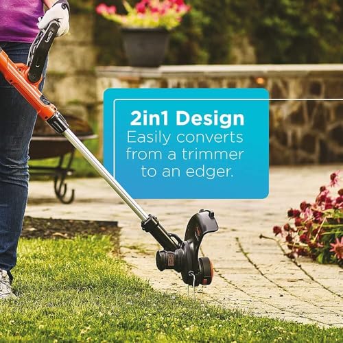 BLACK+DECKER 40V Max Cordless Sweeper & String Trimmer, Battery & Charger Included (LCC340C)